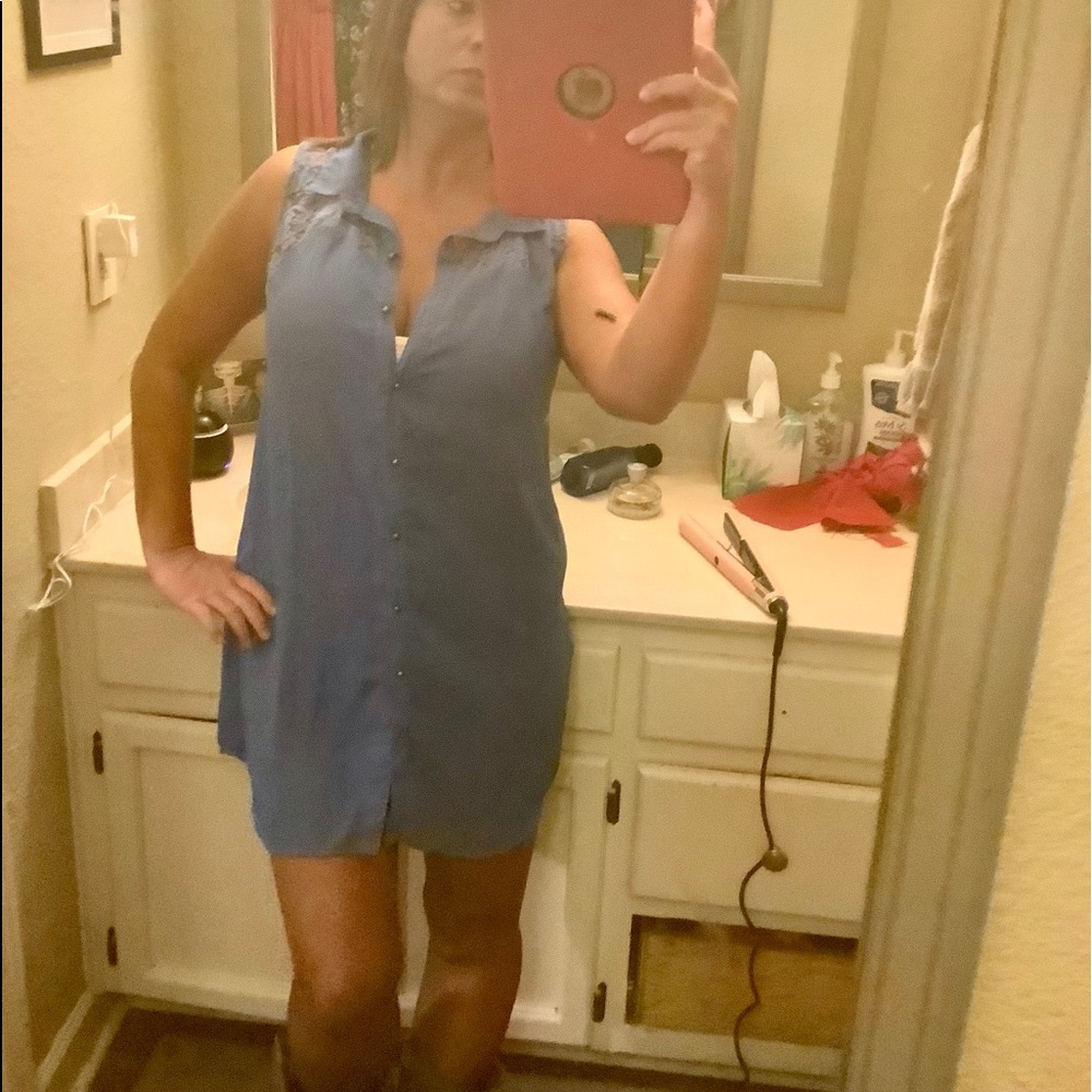 NEW LISTING‼️ Button Down Lace Slip Dress …